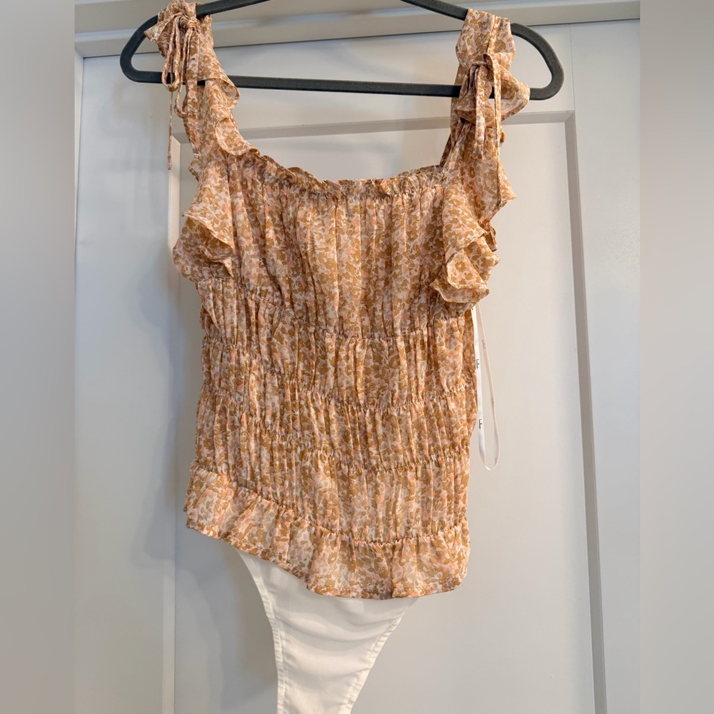 Lulu's Sweetest Thrills Floral Ruffle Smocked Bodysuit - Picture 4 of 5
